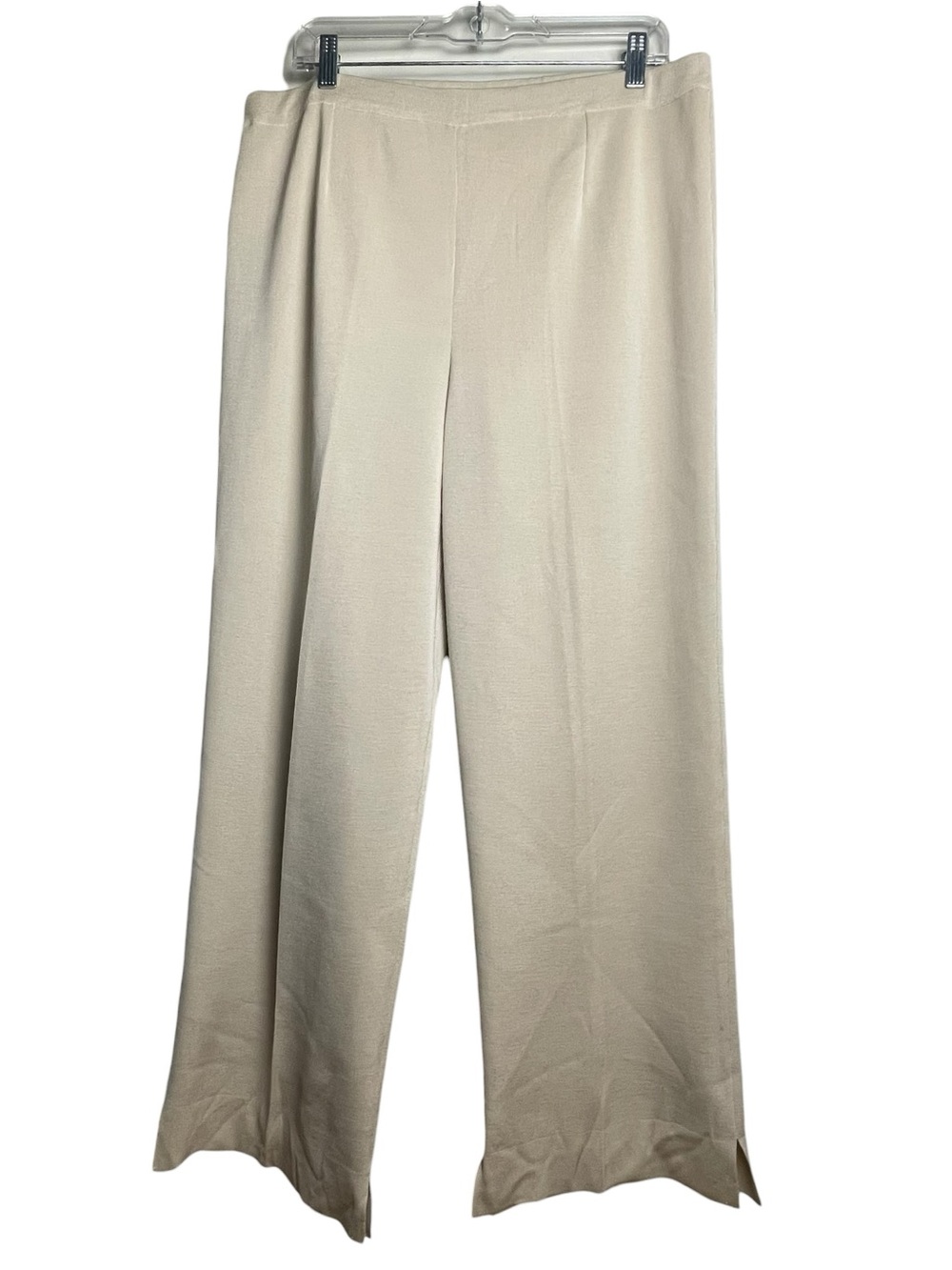 Ming Wang WMNS Ivory Knit Pants Straight Leg Elastic Waist Pull On Workwear XL